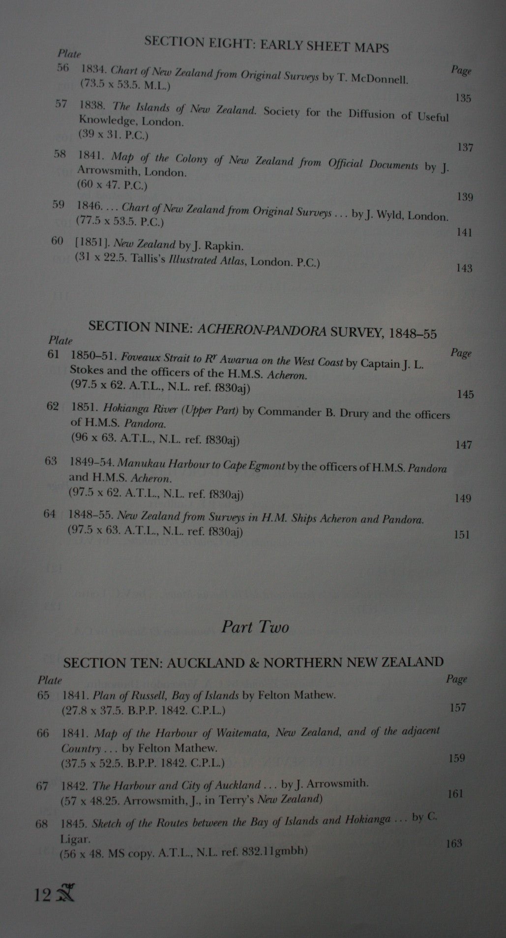 Historic Charts & Maps of New Zealand, 1642-1875 BY Peter Bromley Maling.