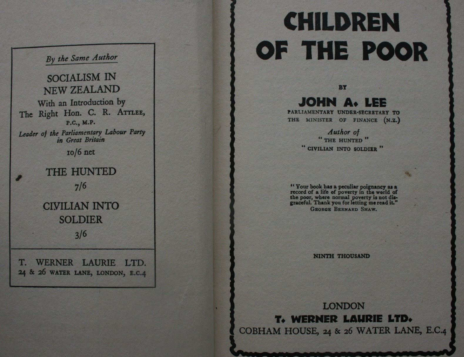 Children of the Poor (1939). By John A Lee