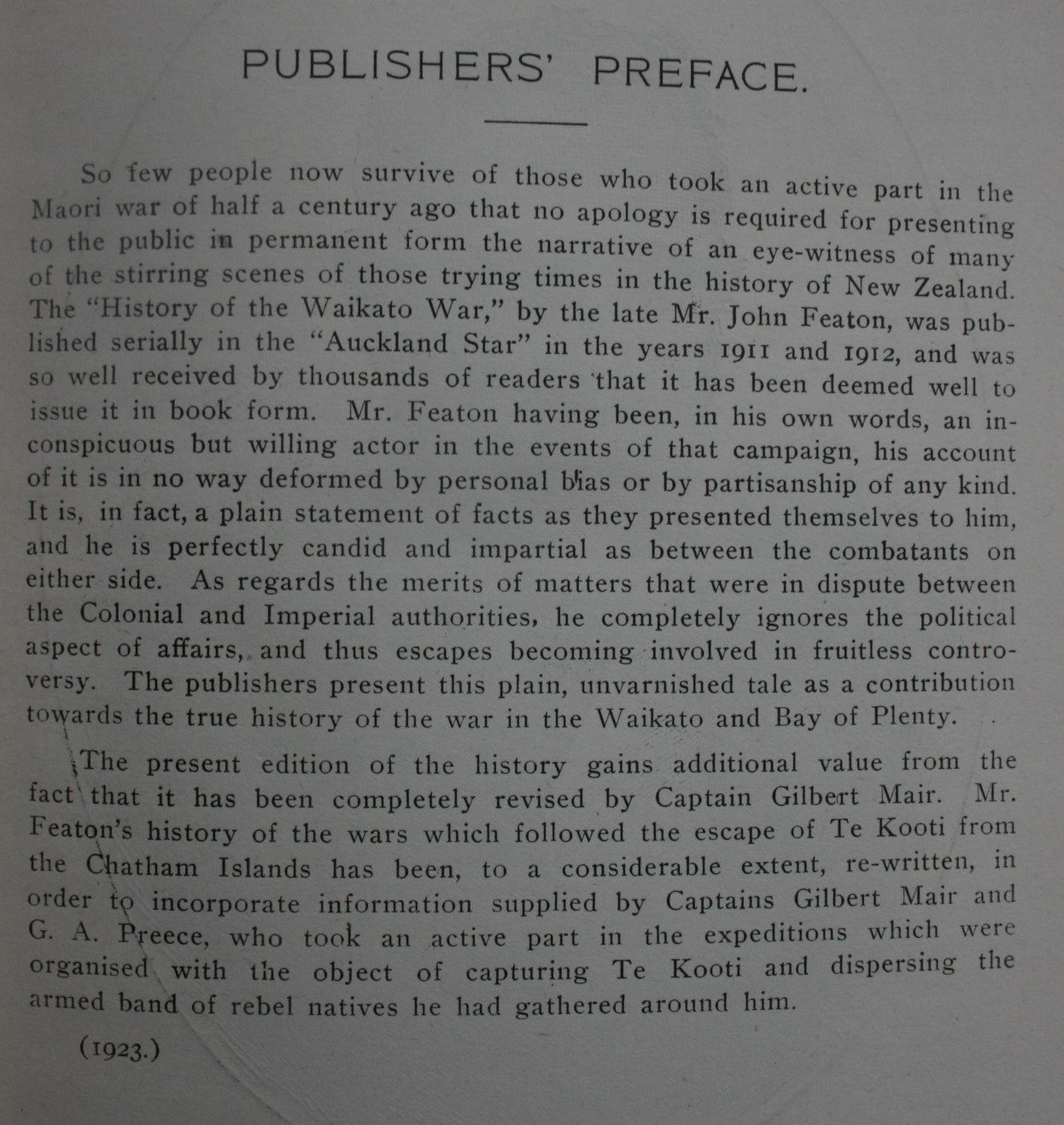 The Waikato War. Together with Some Account of Te Kooti Rikirangi. by John Featon.