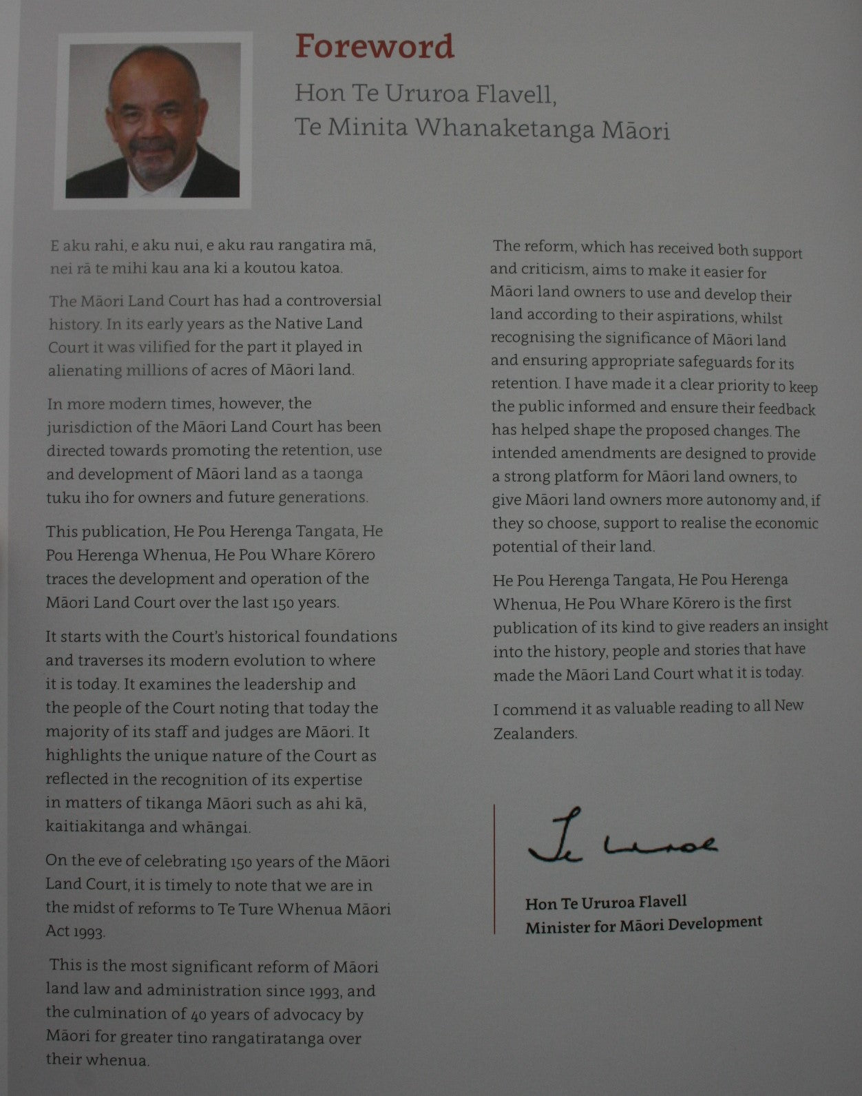 He Pou Herenga Tangata, He Pou Herenga Whenua, He Pou Whare Korero 150 Years of the Maori Land Court