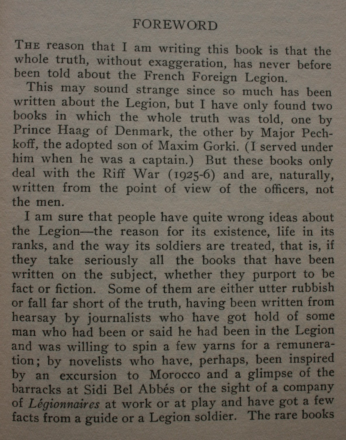 Twelve Years in the Foreign Legion by A.R. Cooper and Sydney Tremayne. 1933, first edition. RARE.