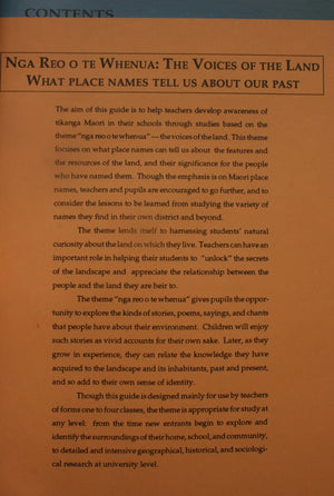 The Voices of the land = Nga reo o te whenua : what place names tell us about our past : teaching and learning ideas and activities.