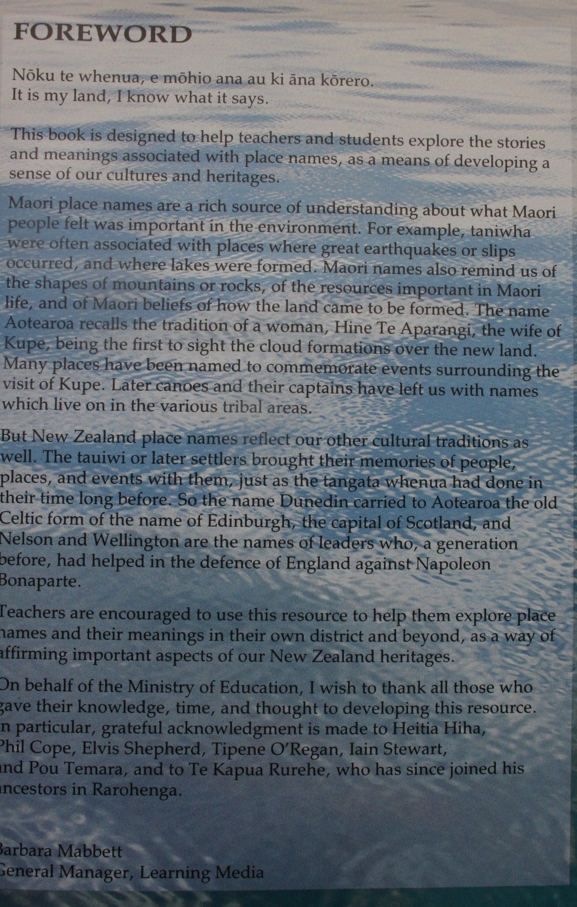 The Voices of the land = Nga reo o te whenua : what place names tell us about our past : teaching and learning ideas and activities.