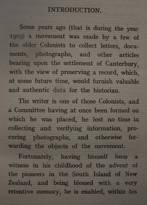 Reminiscences of Earliest Canterbury ( Principally Banks' Peninsula ) and Its Settlers by James Hay.