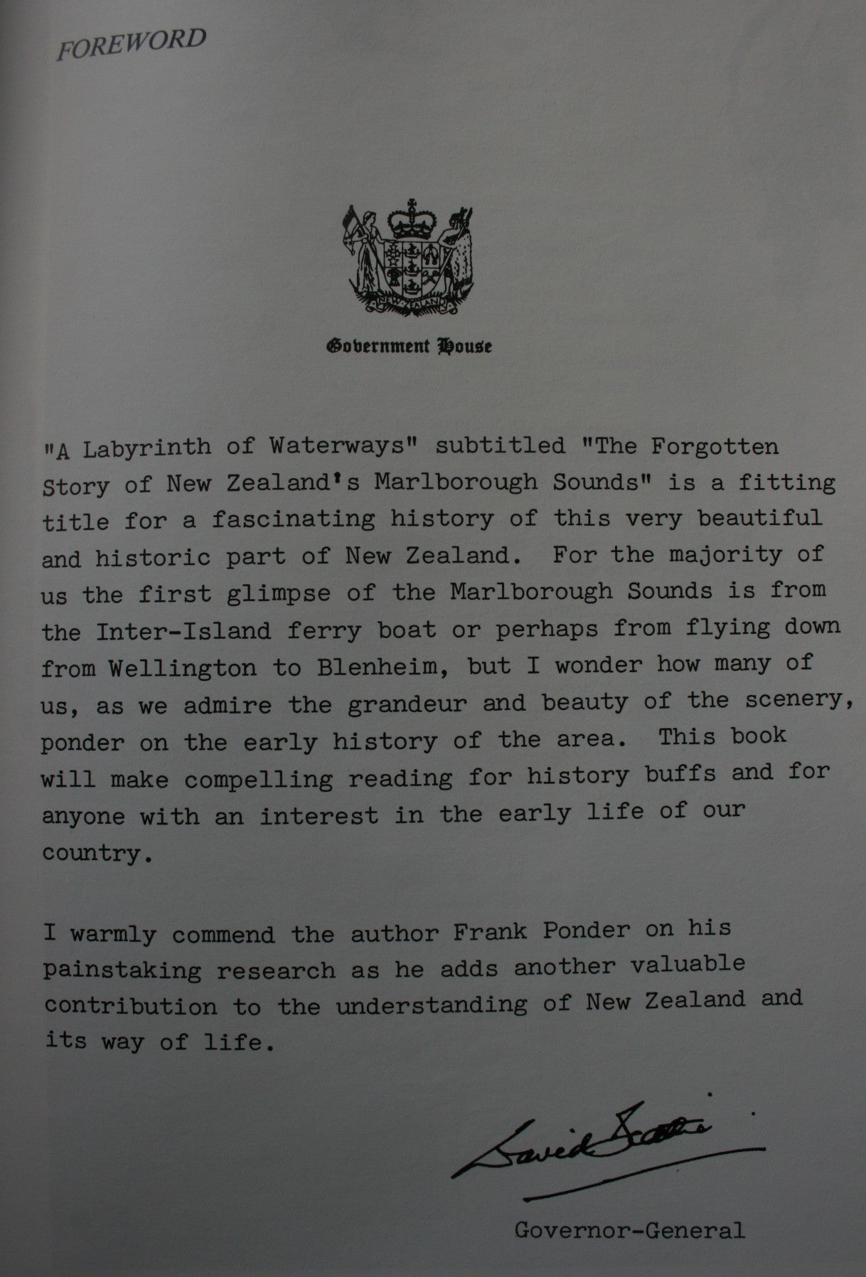 A Labyrinth of Waterways. The Forgotten Story of New Zealand's Marlborough Sounds. by W. Frank Ponder.