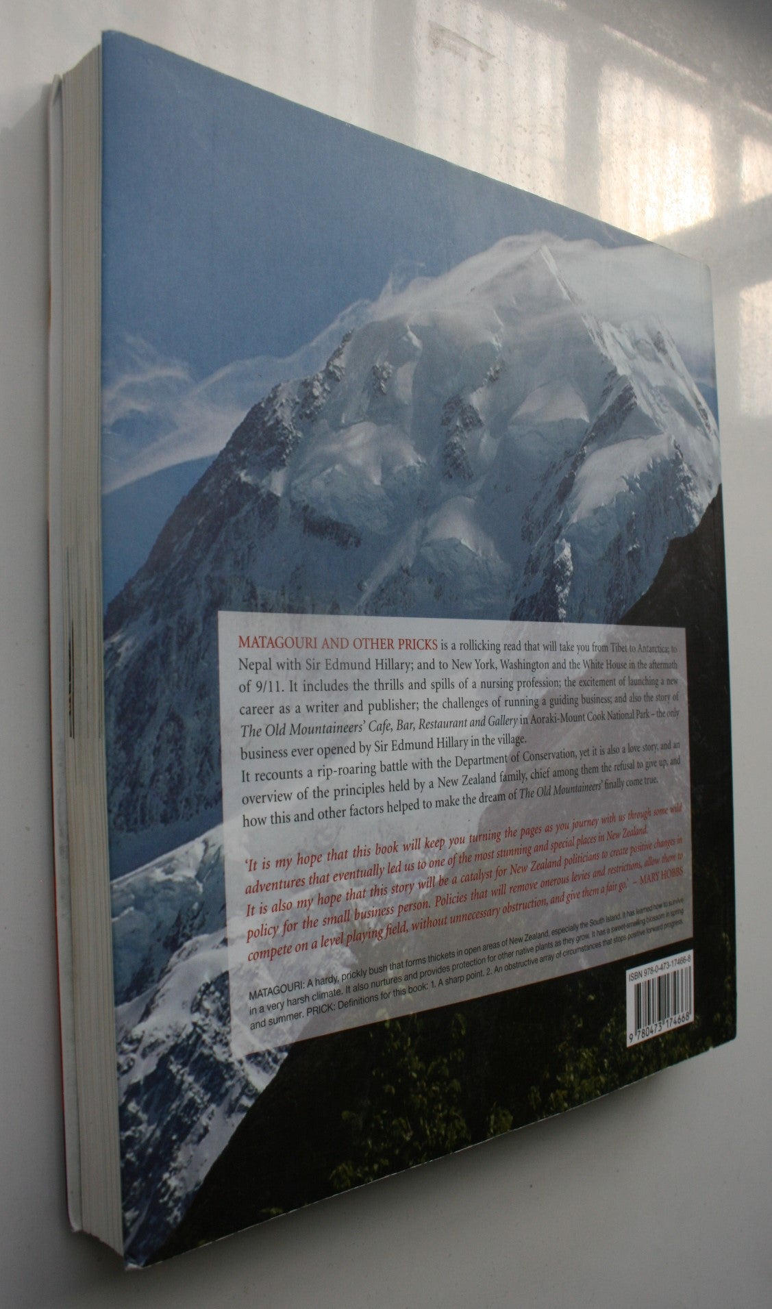 Matagouri And Other Pricks, The Journey to Aoraki-Mount Cook by Mary Hobbs. SIGNED BY AUTHOR.