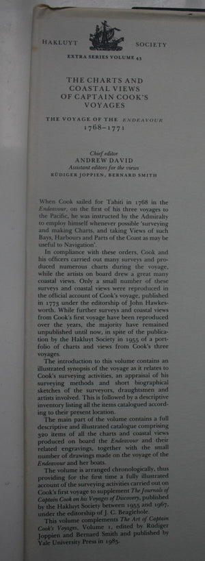 The Charts & Coastal Views of Captain Cook's Voyages. The Voyage of The Endeavour 1768-1771. by Andrew David (Editor).