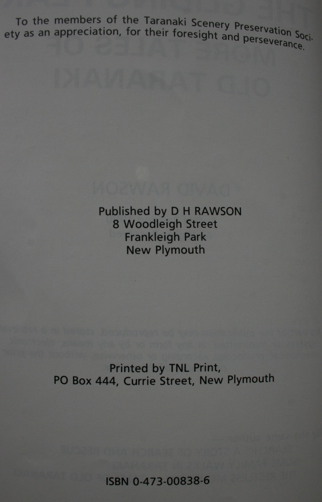 The Gliding Peak : More Tales of Old Taranaki by David Rawson.