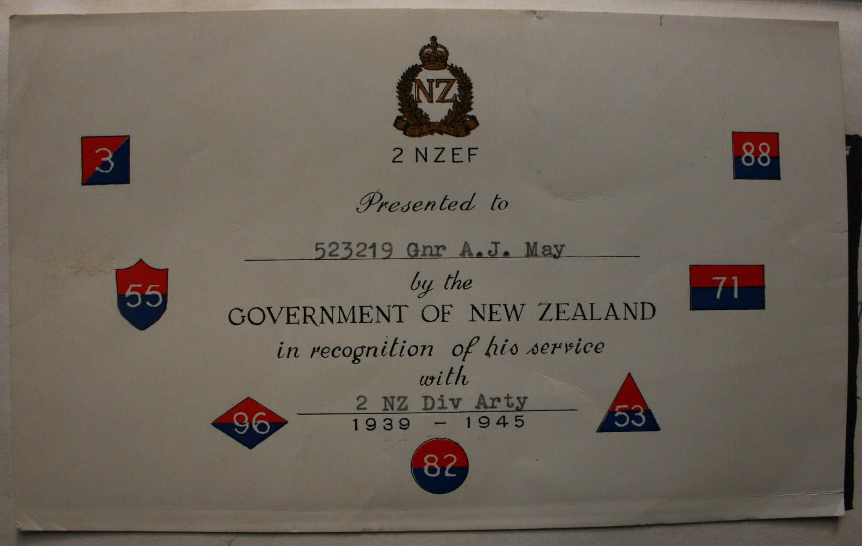 2nd New Zealand Divisional Artillery. Official History of New Zealand in the Second World War 1939-45. By W E Murphy.