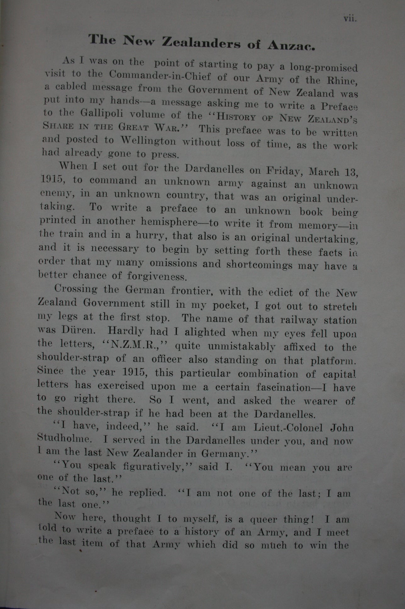 New Zealanders at Gallipoli. FIRST EDITION 1919. By Major Fred Waite