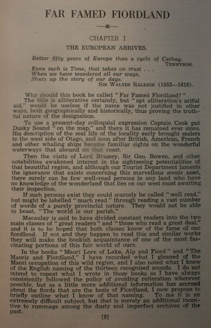Far Famed Fiordland: Historic and Descriptive, European Explorers, White Whalers, Seamen & Surveyors, Travellers & Tourists, &  Pakeha Place-names by Herries Beattie.
