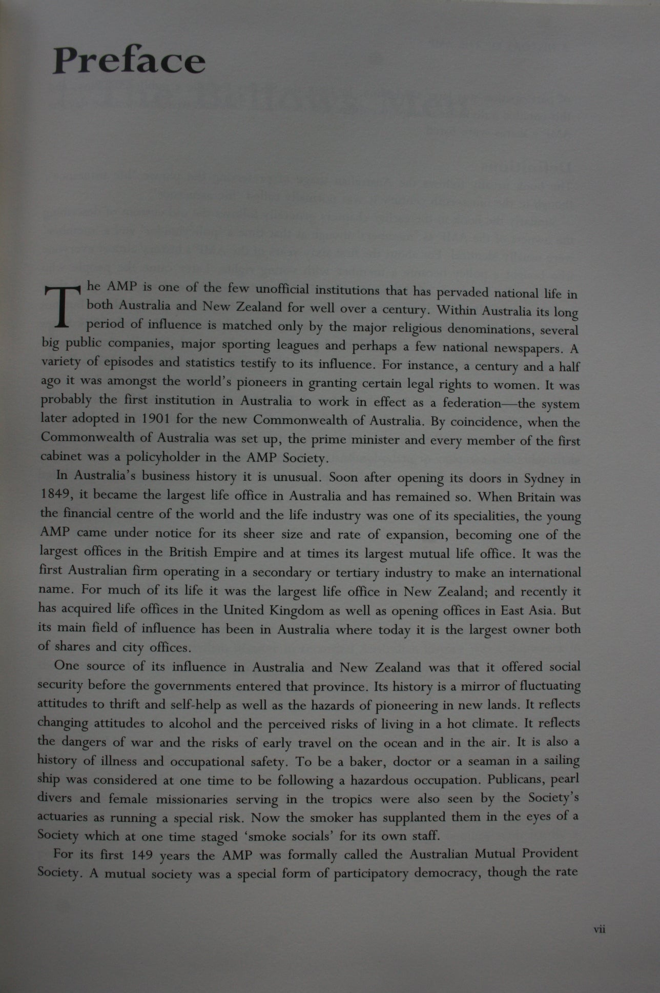 A History of the AMP 1848-1998 By Geoffrey Blainey. 1999, First Edition.
