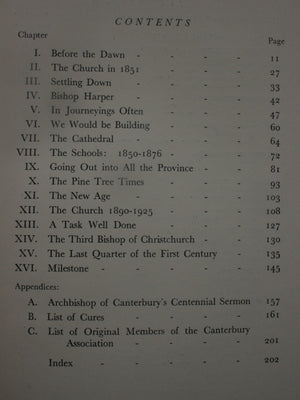 Canterbury Pilgrimage, the First Hundred Years of the Church of England in Canterbury - New Zealand. By Stephen Parr.