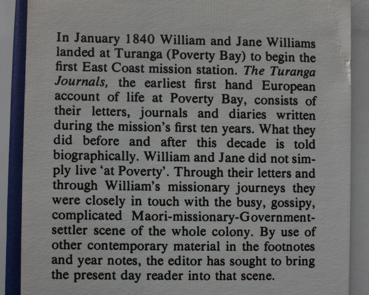 The Turanga Journals 1840-1850: Letters and Journals of William and Jane Williams Missionaries to Poverty Bay. Edited by Frances Porter.