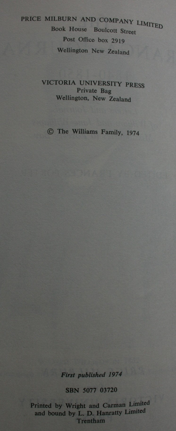 The Turanga Journals 1840-1850: Letters and Journals of William and Jane Williams Missionaries to Poverty Bay. Edited by Frances Porter.