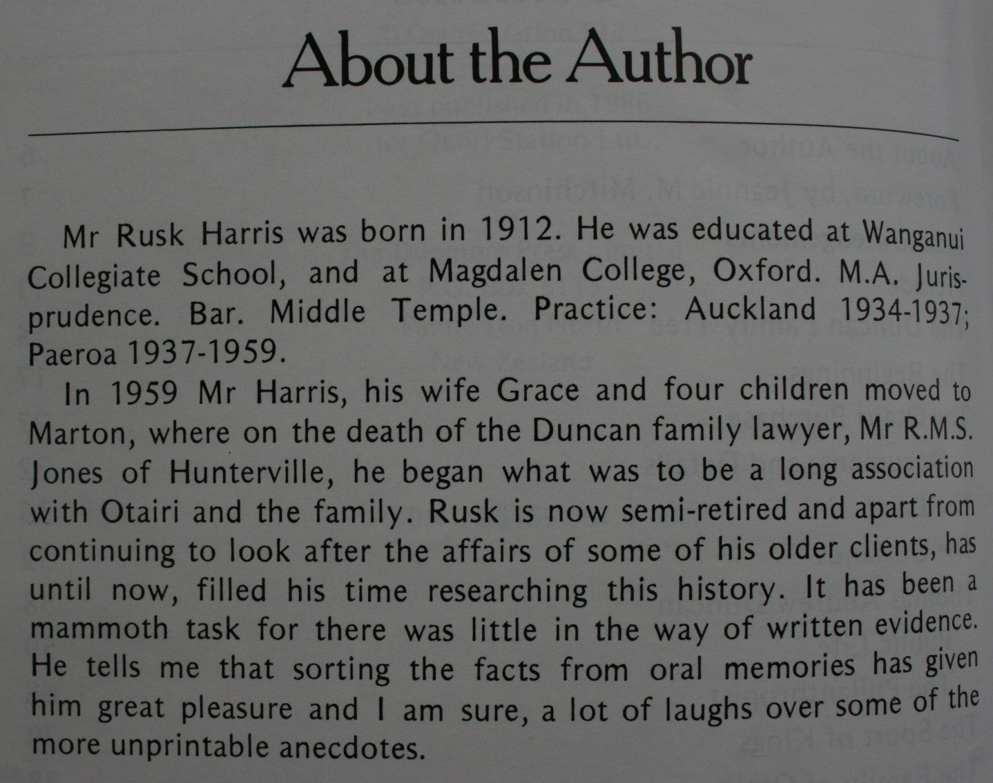 Otairi 1881-1981. FIRST EDITION. By Rusk Harris.