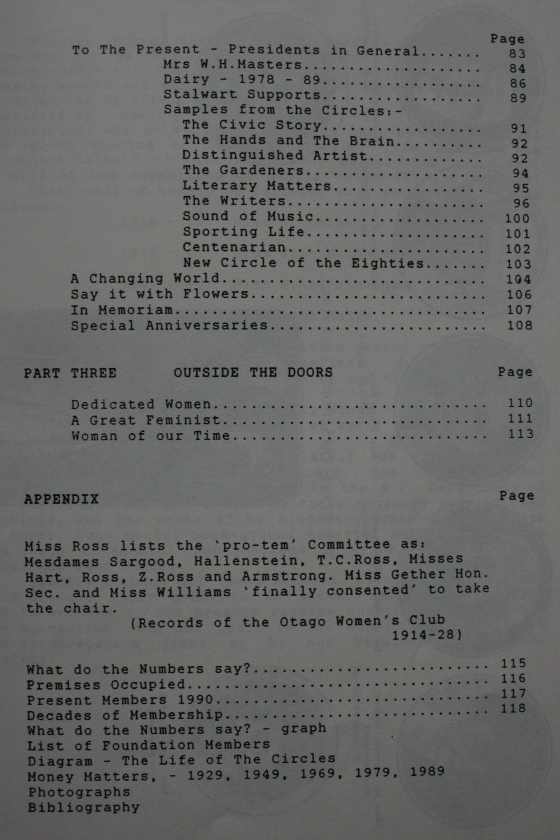 Women in Their Time: Seventy-Five Years of the Otago Women's Club 1914 - 1989 by Brenda Harding. SIGNED BY AUTHOR. VERY RARE.