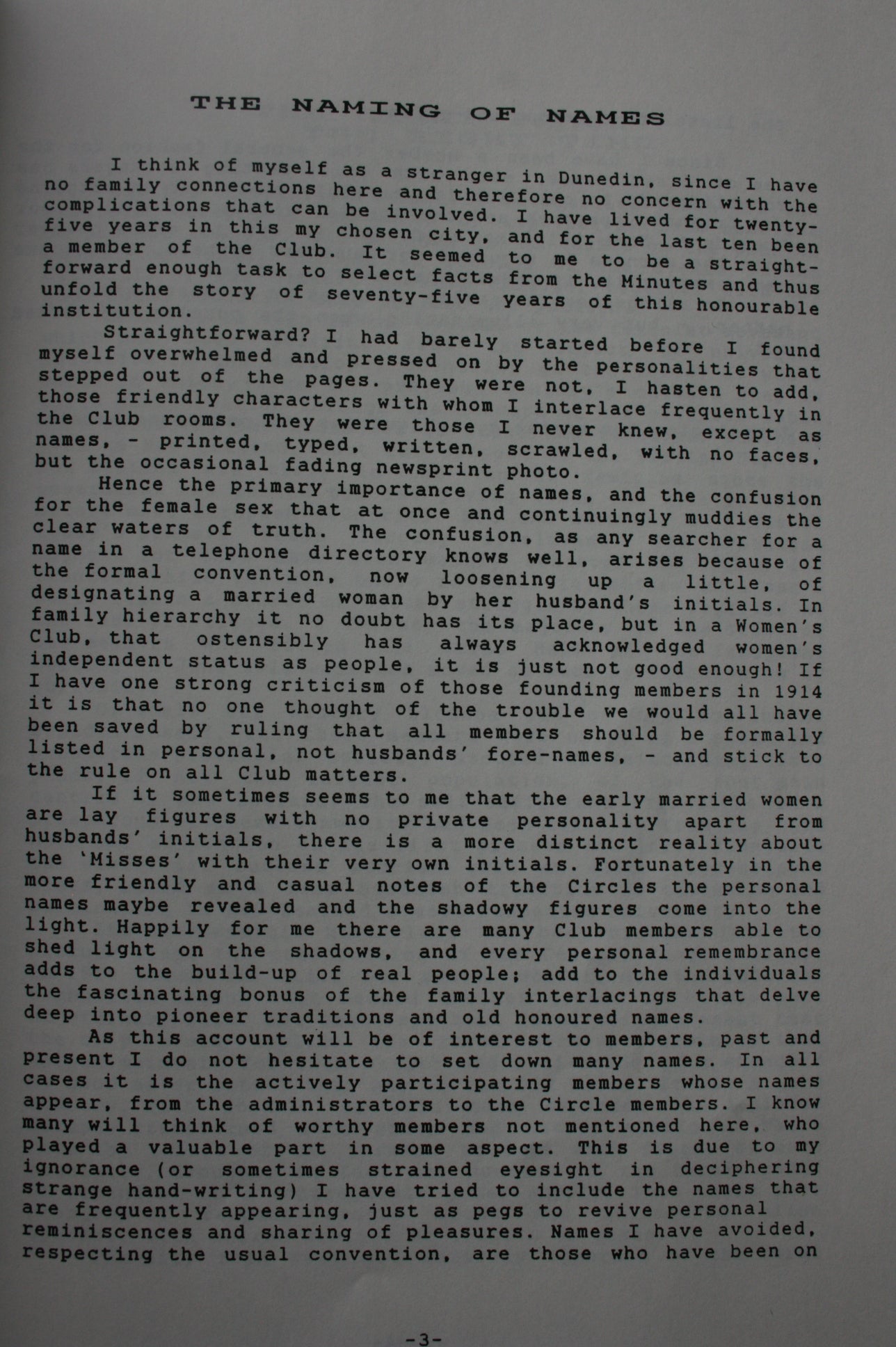 Women in Their Time: Seventy-Five Years of the Otago Women's Club 1914 - 1989 by Brenda Harding. SIGNED BY AUTHOR. VERY RARE.
