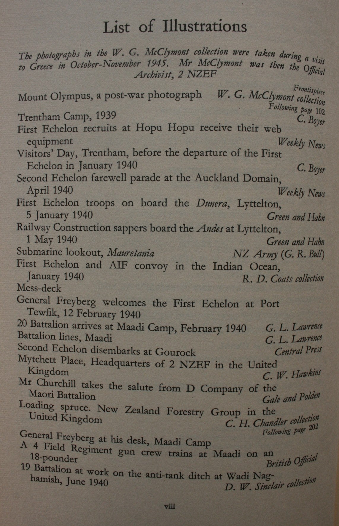 To Greece. Official History of New Zealand in the Second World War, 1939-45 By W. G McClymont.