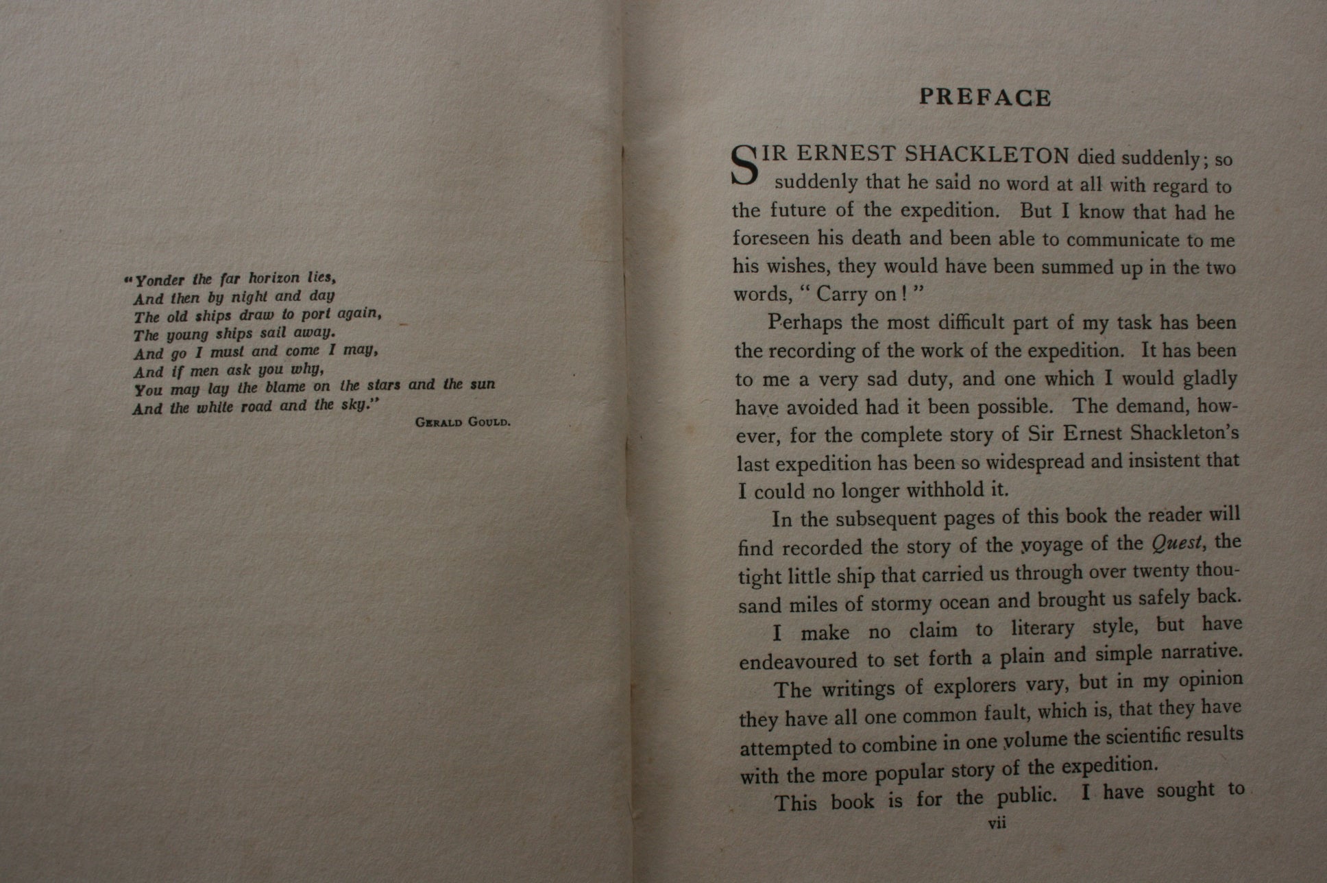 Shackleton's Last Voyage The Story of the Quest by Commander Frank Wild C.B.E. from the official journal and private diary kept by Dr. A.H. Macklin.
