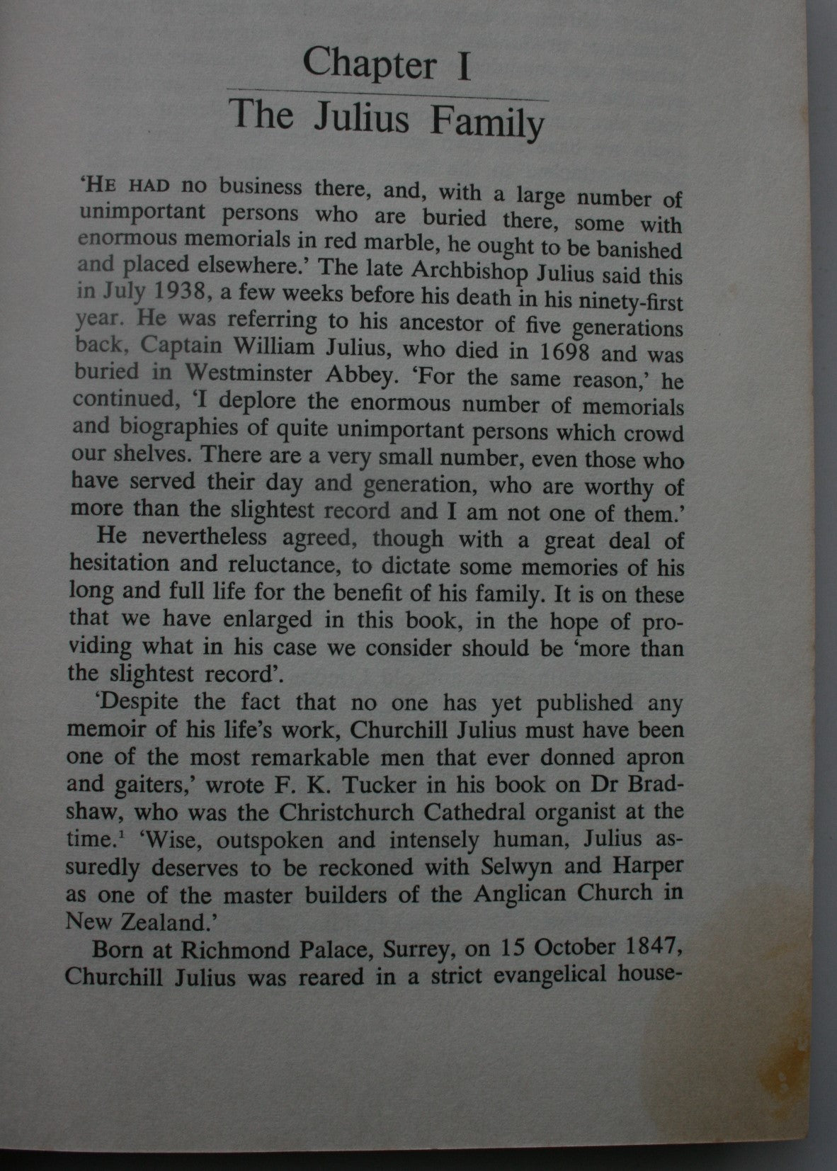 A Power in the Land - Churchill Julius 1847-1938 by Gertrude &amp; Anthony Elworthy.