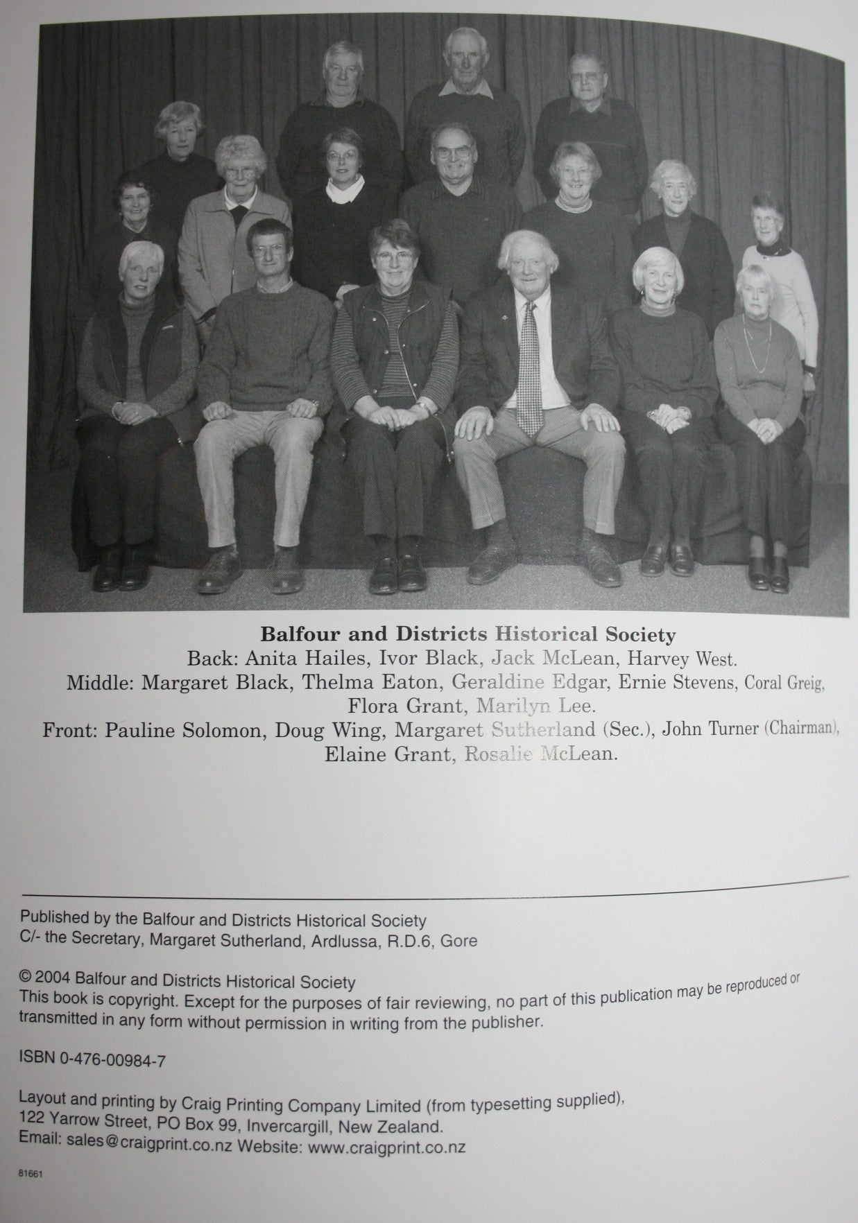 Balfour Pioneers to Present by Doug Wing. SIGNED BY AUTHOR