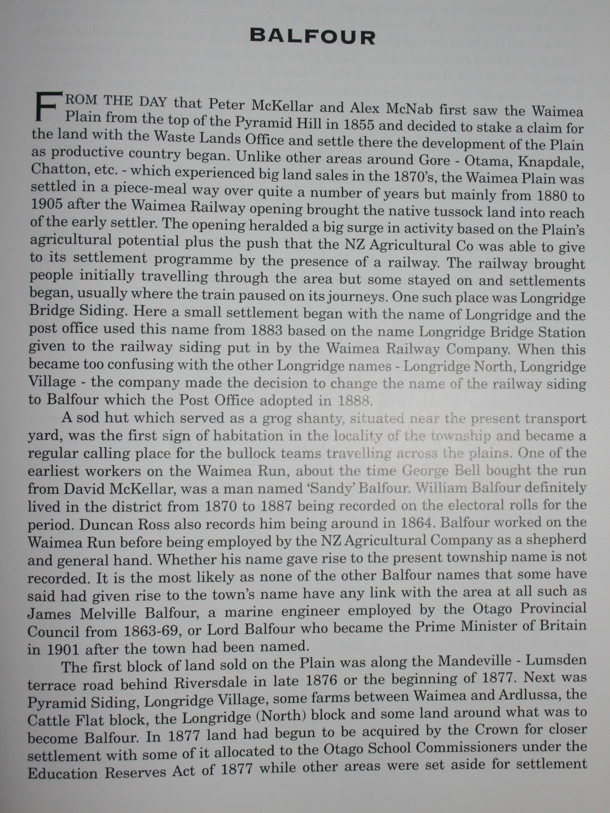 Balfour Pioneers to Present by Doug Wing. SIGNED BY AUTHOR