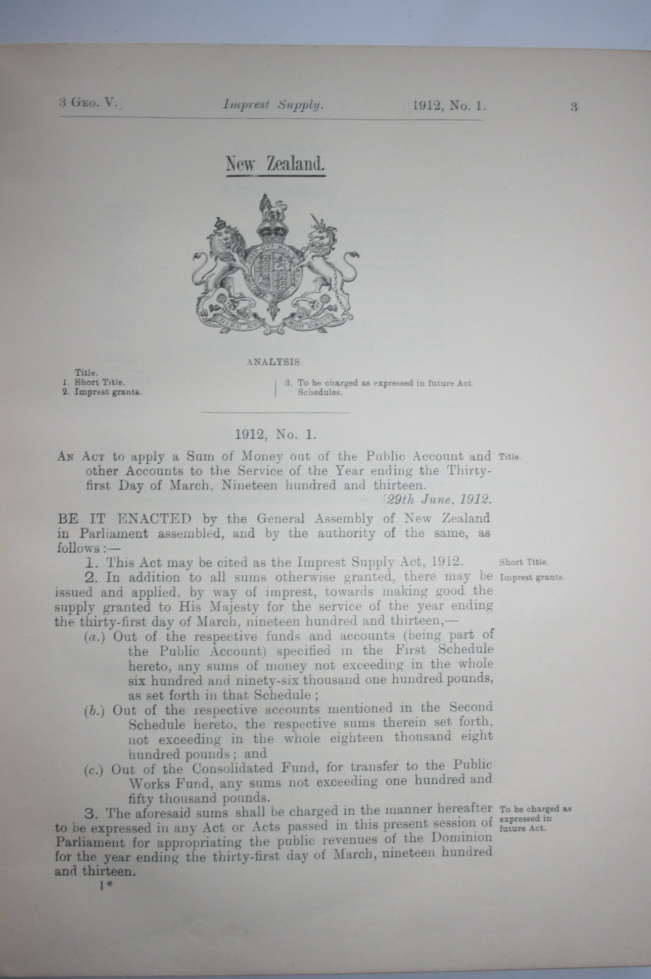 The Statutes of Dominion of New Zealand: Passed in the Third Year of The Reign of His Majesty King George V