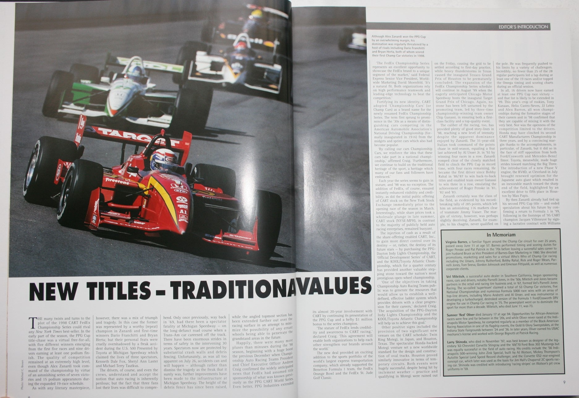 Autocourse CART Official Champ Car Yearbook 1998-99 By Jeremy Shaw (Volume editor).