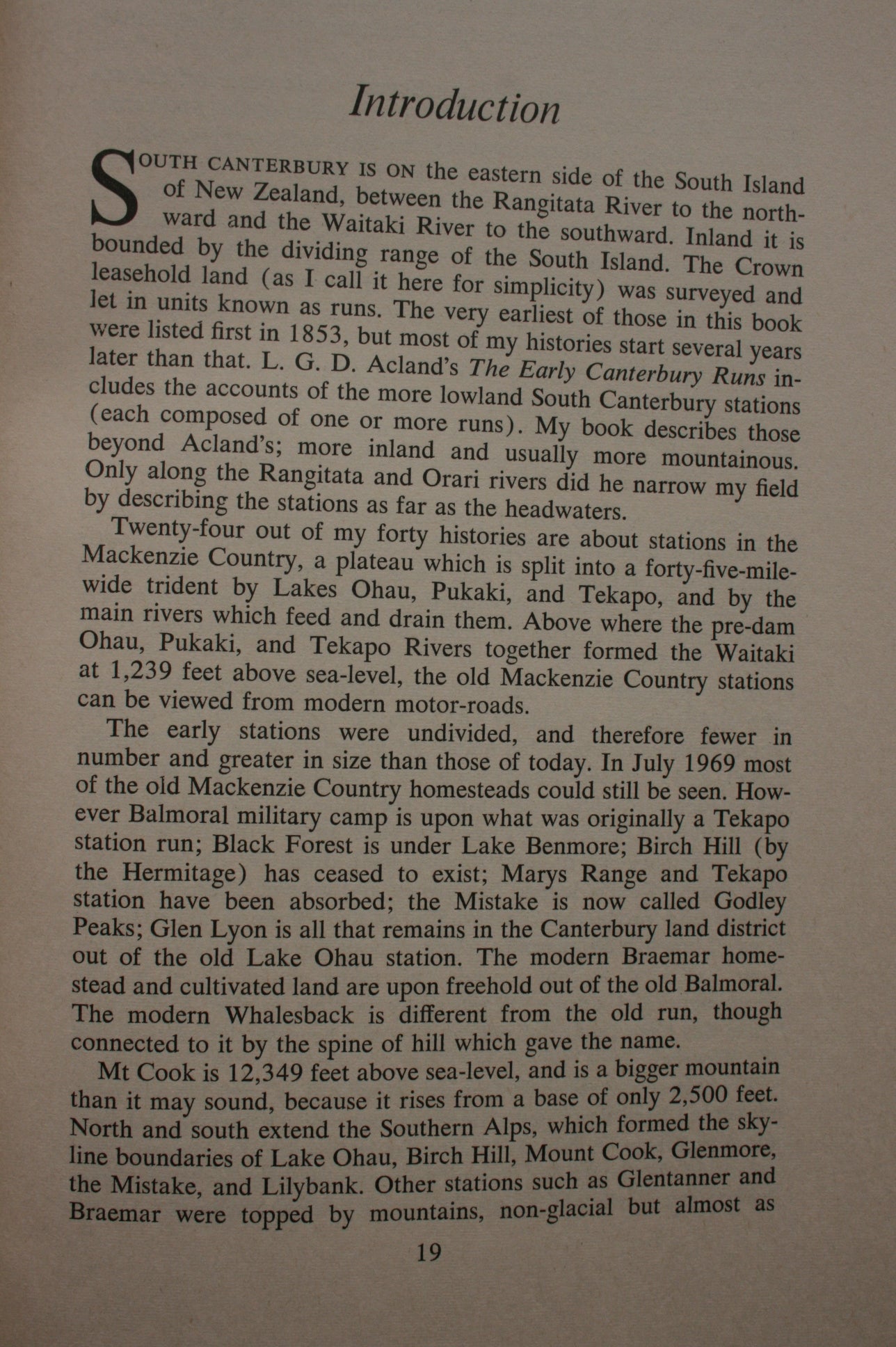 Early South Canterbury Runs. FIRST EDITION. by Robert Pinney.