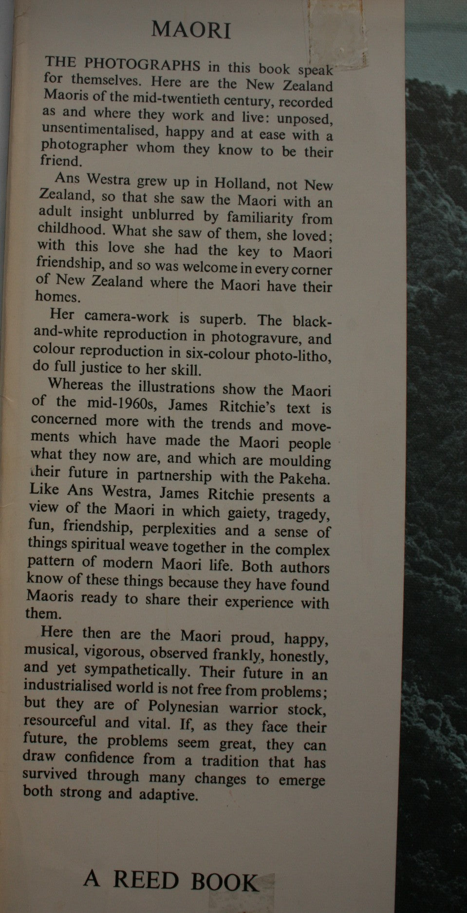 MAORI. Text by James Ritchie, photos by Ans Westra. 1967. FIRST EDITION, VERY SCARCE.
