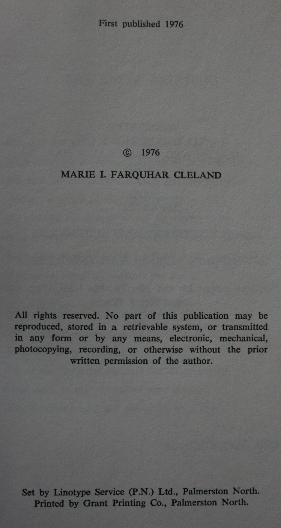 Blank Cheque To Life : A Taranaki Pioneering Story, Factual, Biographical and Historical