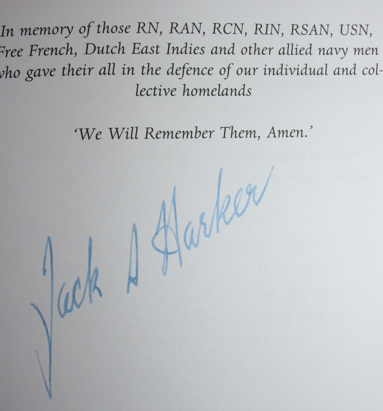 The Birth and Growth of ­the Royal New Zealand Navy By Jack S. Harker. SIGNED BY AUTHOR, plus SIGNED letter and signed bookplate. VERY RARE.