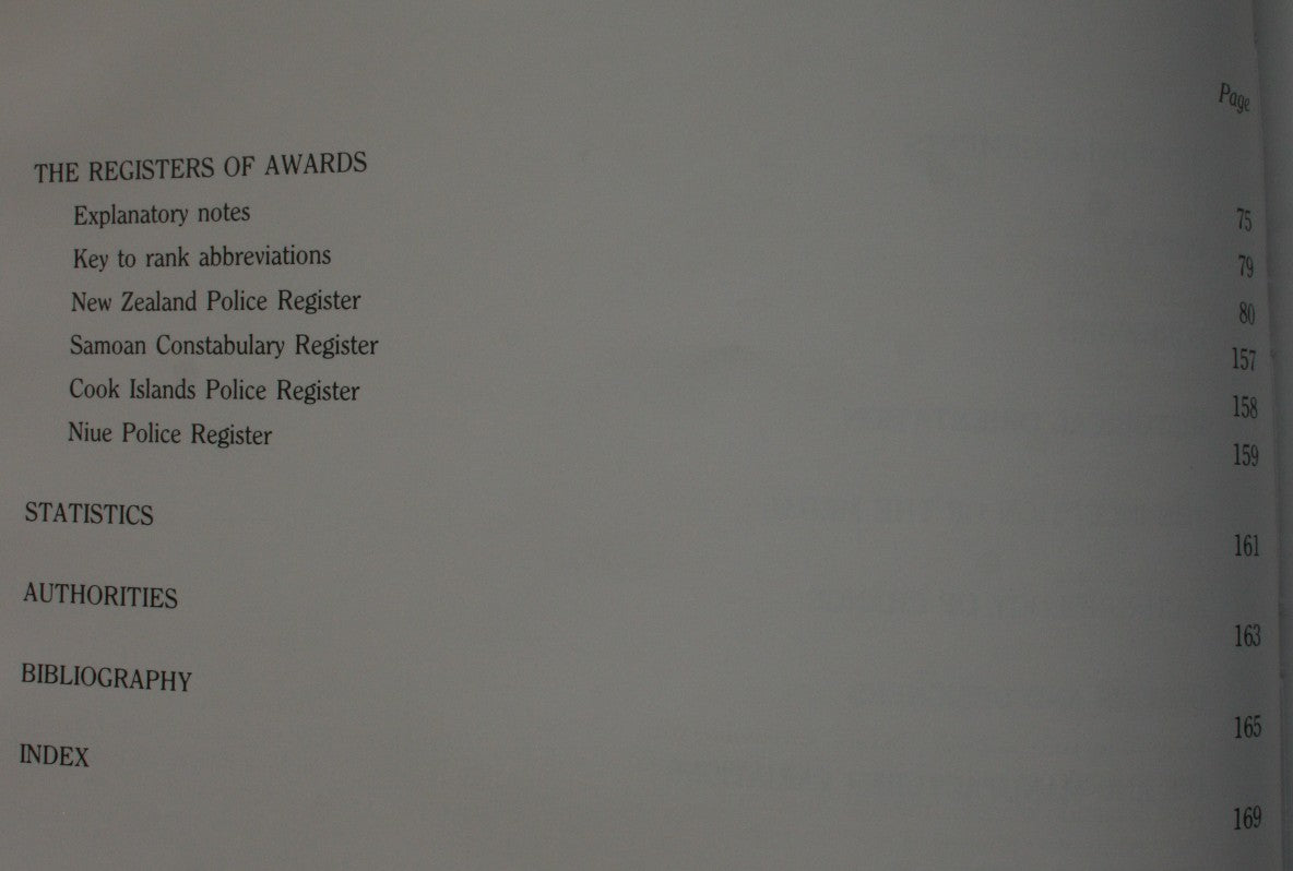 The New Zealand Police Medal: The police long service and good conduct medals of New Zealand, her dependencies, and mandated territories, 1886-1976. SIGNED BY AUTHOR.