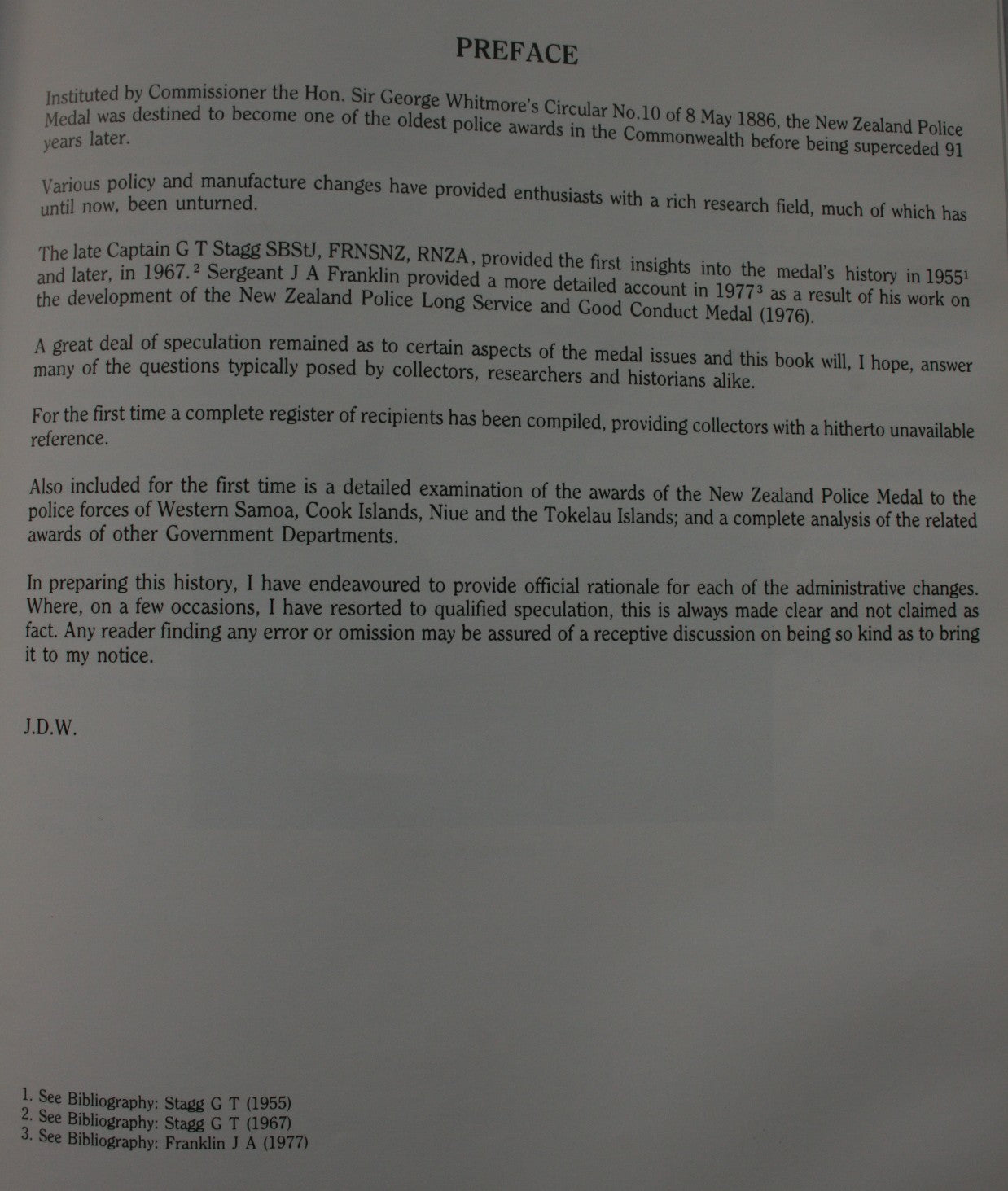 The New Zealand Police Medal: The police long service and good conduct medals of New Zealand, her dependencies, and mandated territories, 1886-1976. SIGNED BY AUTHOR.