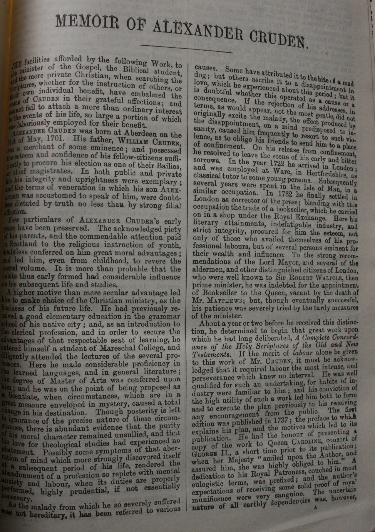 Cruden's Complete Concordance to the Holy Scriptures Old and New Testaments, with Life of the Author. 1909