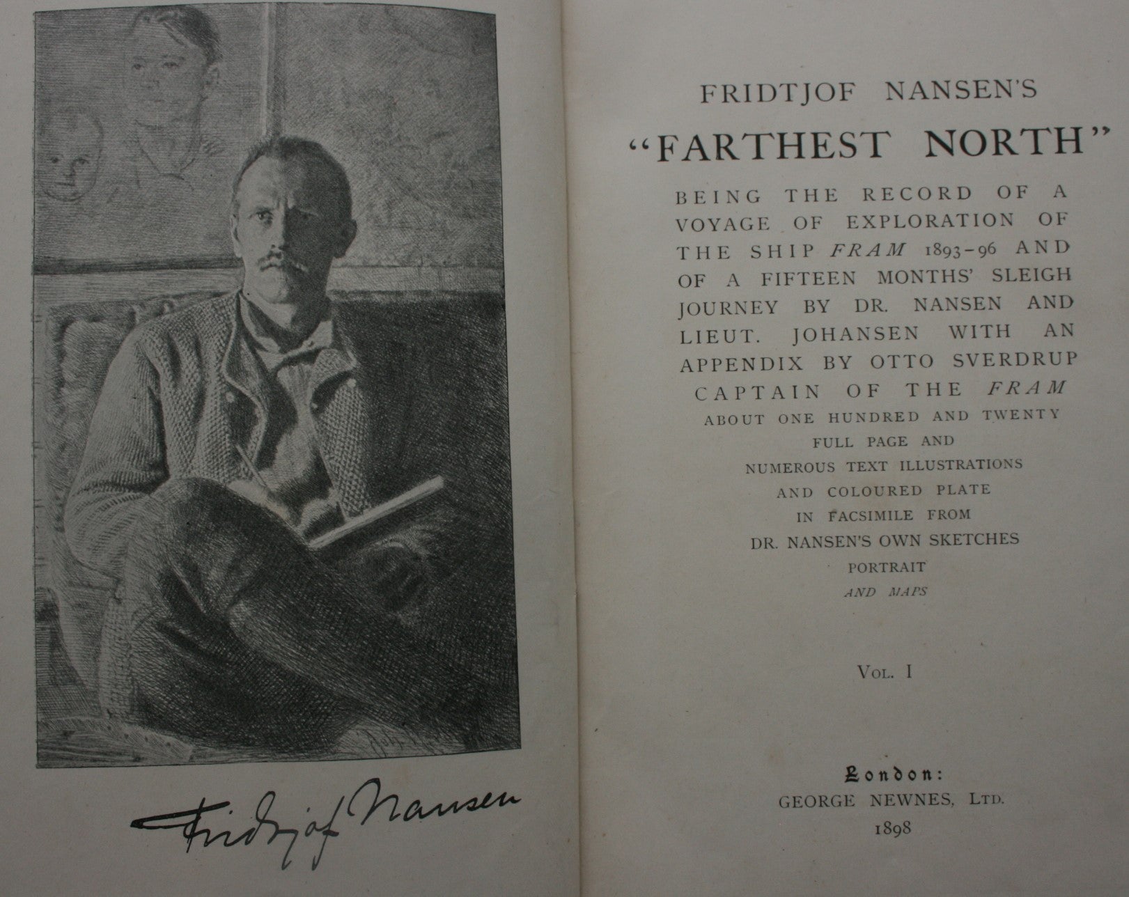 Fridtjof Nansen's 'Farthest North': Being the Record of a Voyage of Exploration of the Ship Fram 1893-96 and of a Fifteen Months' Sleigh Journey. 1898.