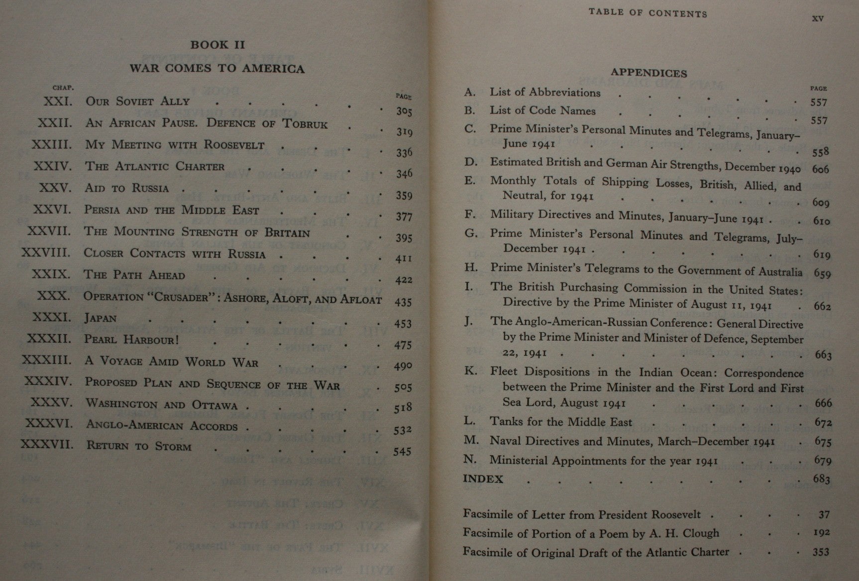 The Second World War. Volumes 1 - 6. by Winston S. Churchill.