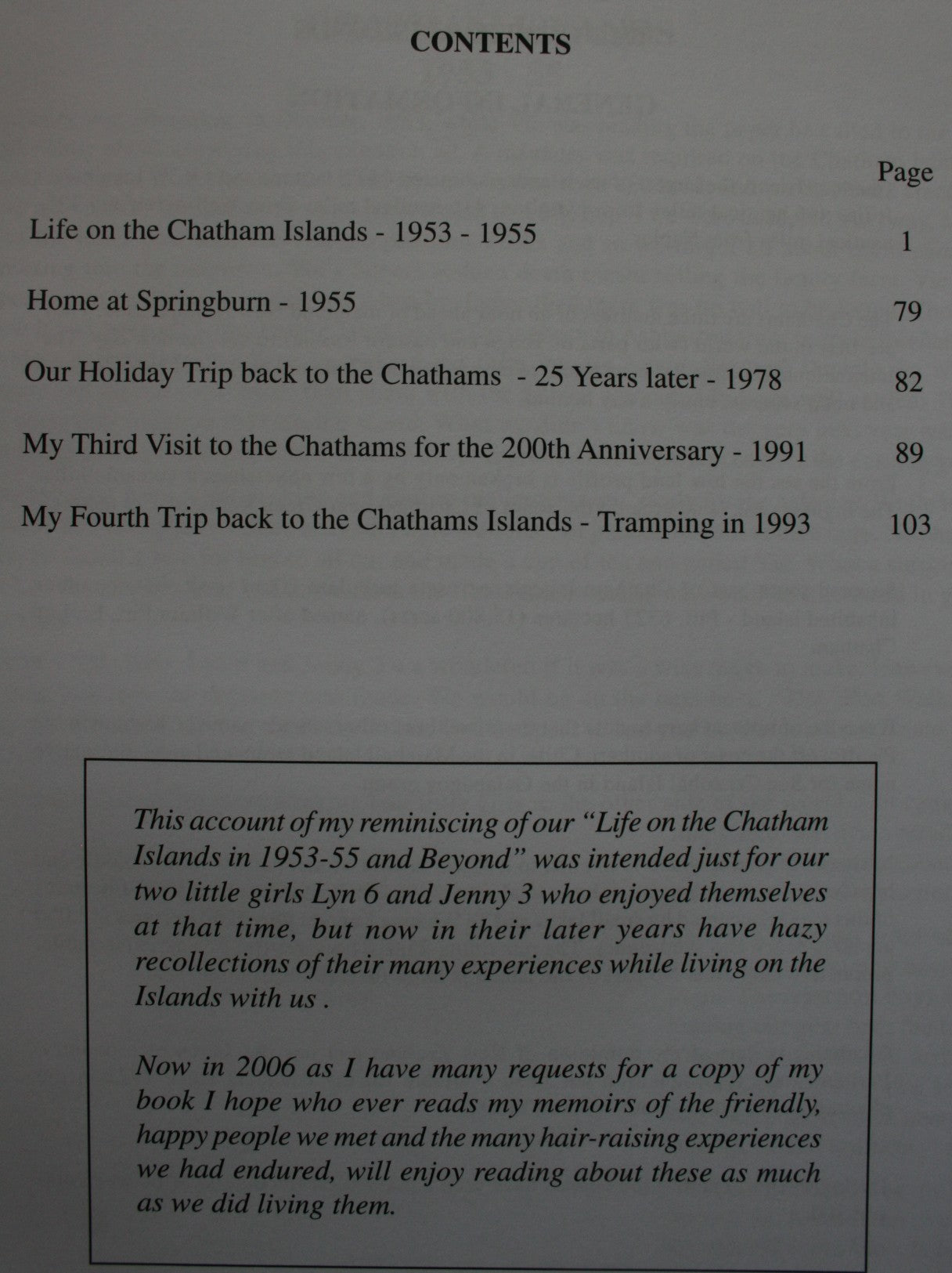 Life on the Chatham Islands in the 1950's and Beyond by Joyce Grieve. SIGNED BY AUTHOR, VERY SCARCE.