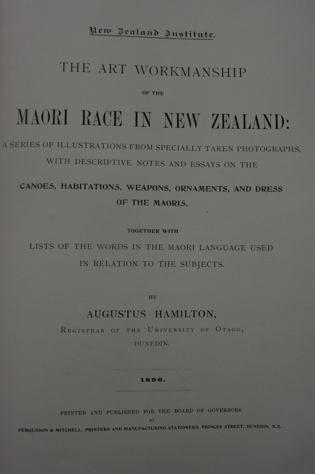 Maori Art. (1901 First Combined Edition parts1-5). By Augustus Hamilton