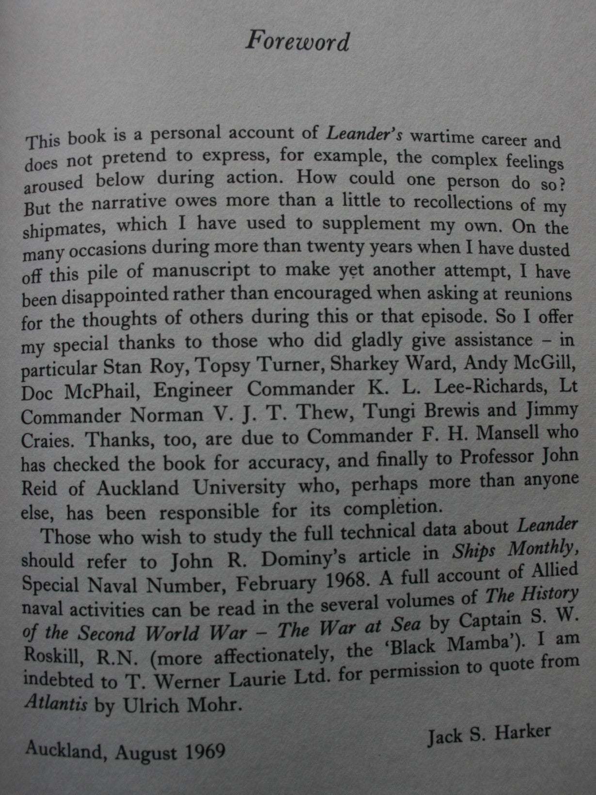 Well Done, Leander. FIRST EDITION, 1971. By Jack S. Harker