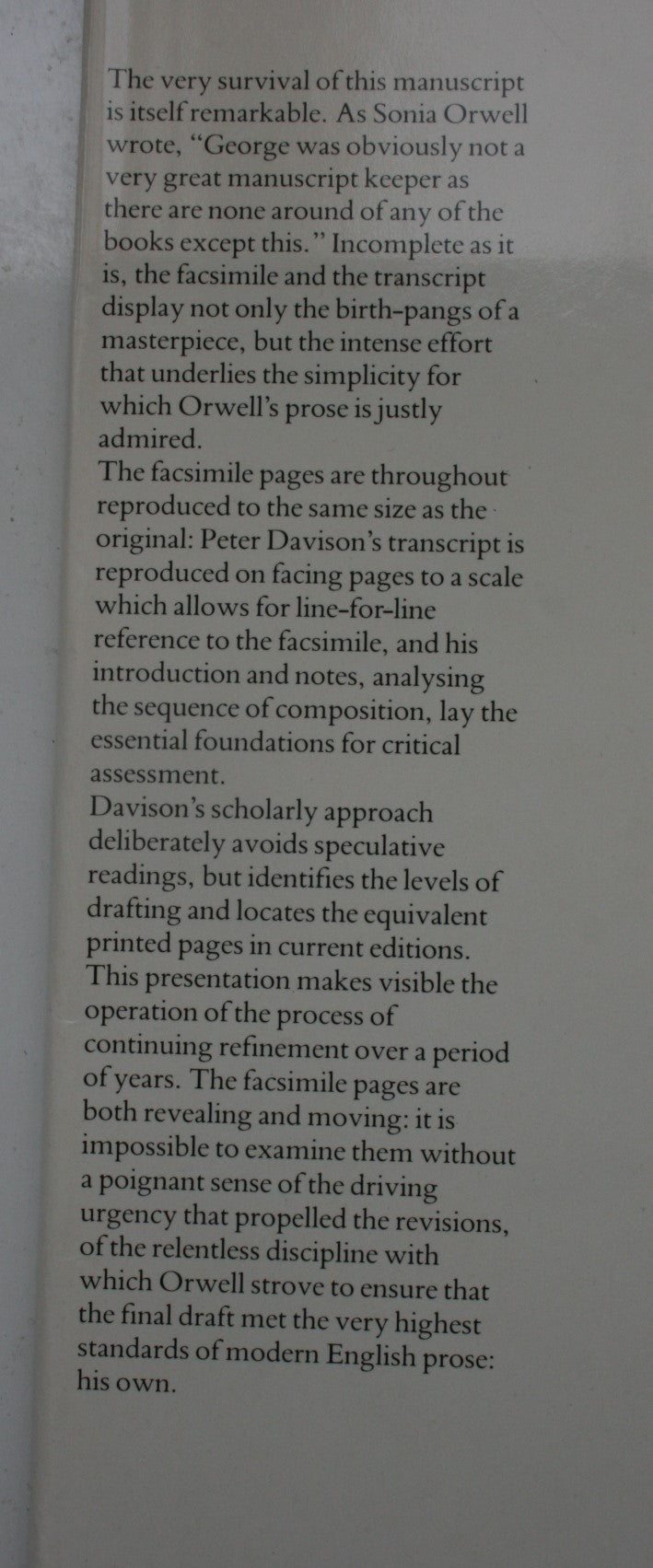 Nineteen Eighty-Four: The Facsimile of the Extant Manuscript by George Orwell.