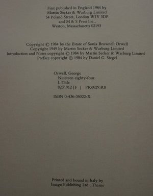 Nineteen Eighty-Four: The Facsimile of the Extant Manuscript by George Orwell.