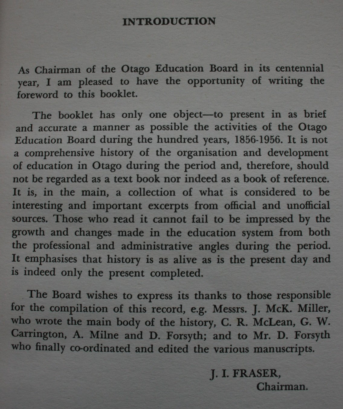 The Otago Education Board 1856-1956: A Brief History.