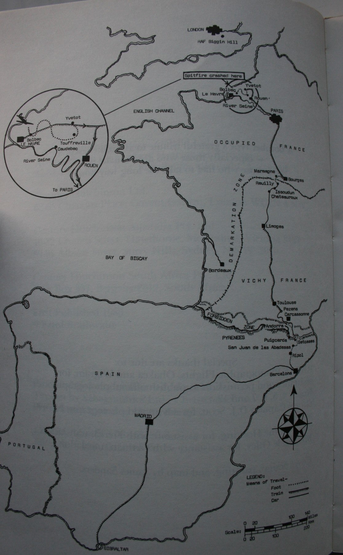 Pilot on the Run, The Epic Escape From Occupied France of Flight Sergeant L.S.M. "Chalky" White, RNZAF. (Spitfire pilot) By Errol Brathwaite.