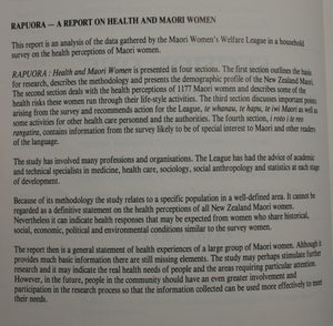 Rapuora: Health and Maori Women by Elizabeth Murchie. VERY SCARCE.