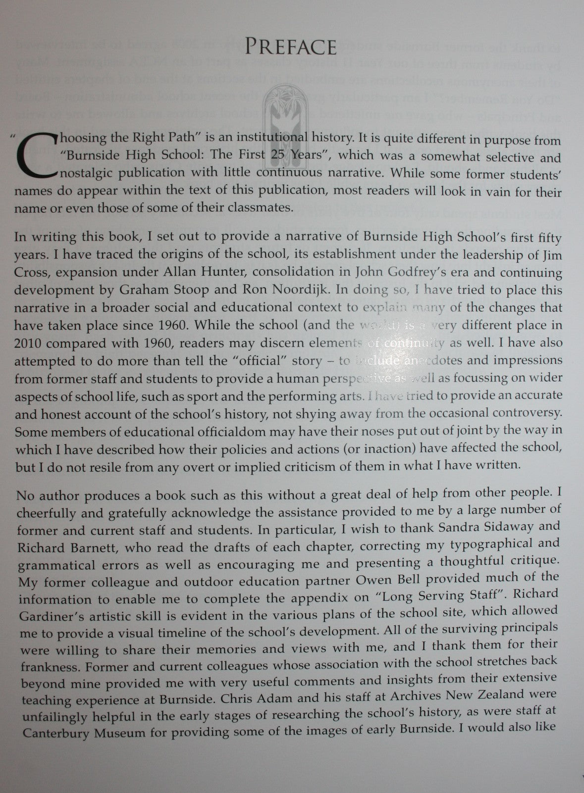 Choosing the Right Path : Burnside High School 1960-2010 by Paul O'Connor.