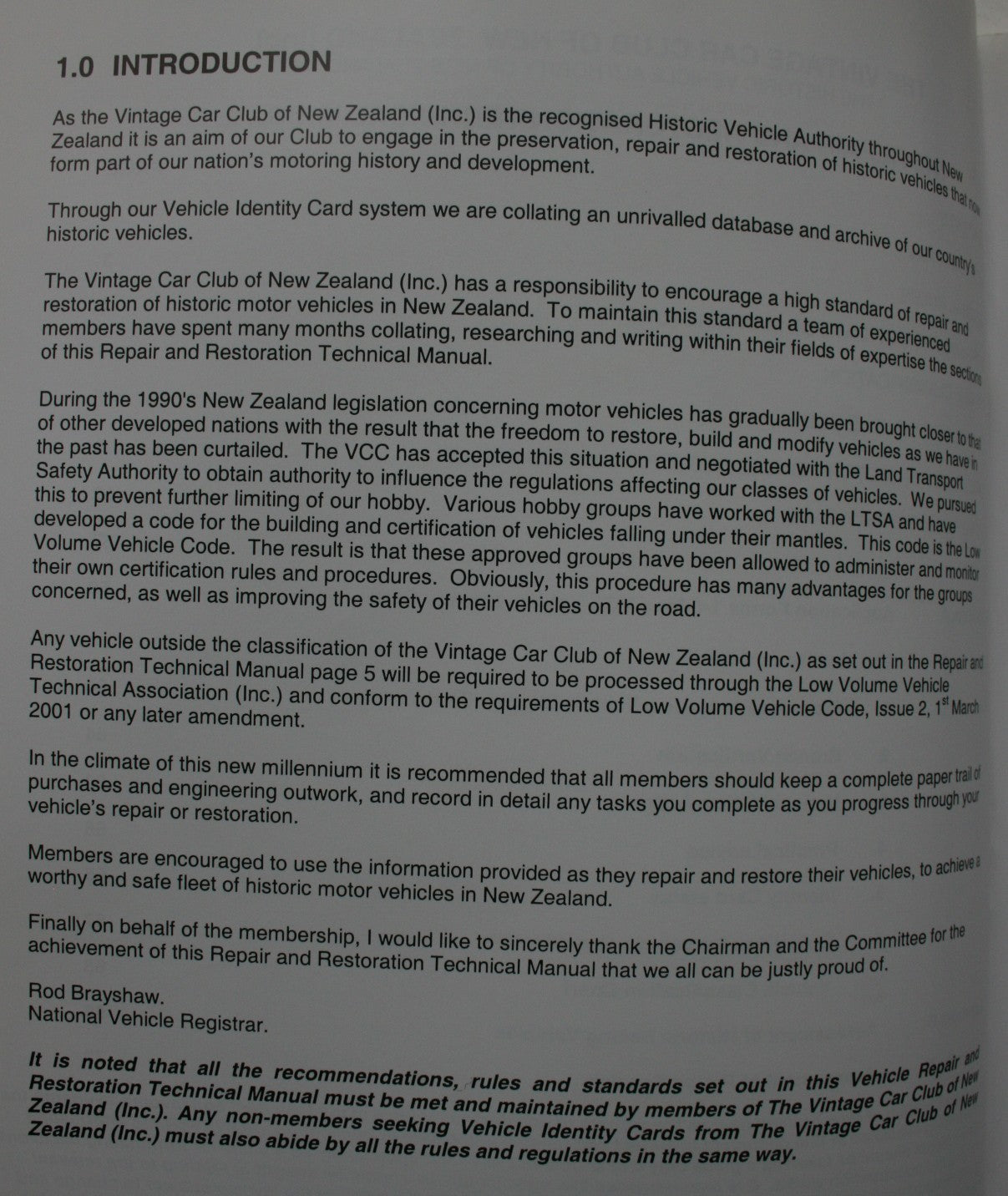The Repair & Restoration Technical Manual 2001. Vintage Car Club of New Zealand.