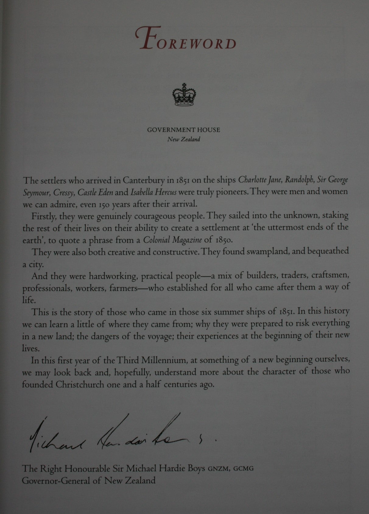 The Summer Ships. Being an Account of the First Six Ships Sent out From England by the Canterbury Association in 1850-1851 SIGNED BY AUTHOR Colin Amodeo. Postcard of two of Canterbury's first four ships enclosed.