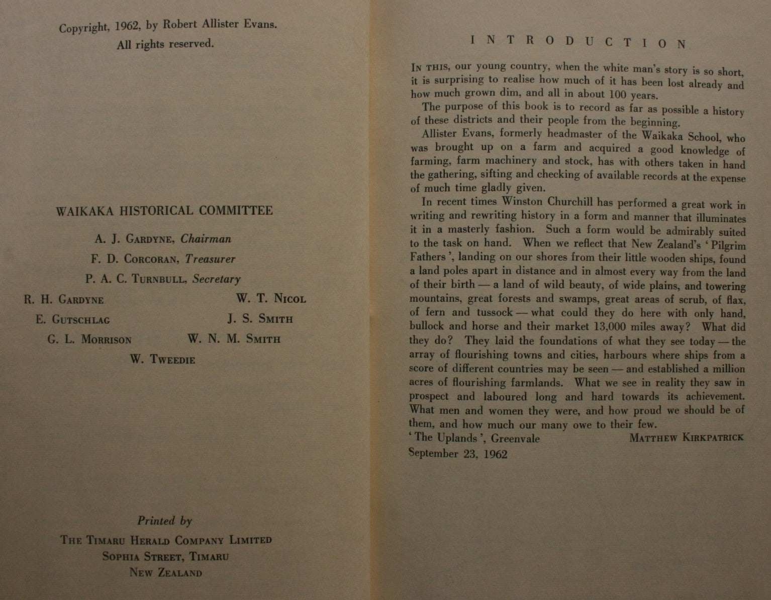 Waikaka Saga. The History of Waikaka, Greenvale, Wendon Valley and the Waikaka Gold Field by Allister Evans.
